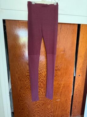 Freepeople Seamless Ribbed Maroon Leggings